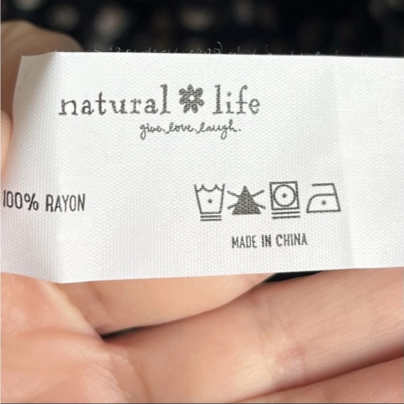 Natural Life Rebecca Midi Dress Black Cream Roses Sz XL NWT Empire Waist Flowy - Picture 14 of 16